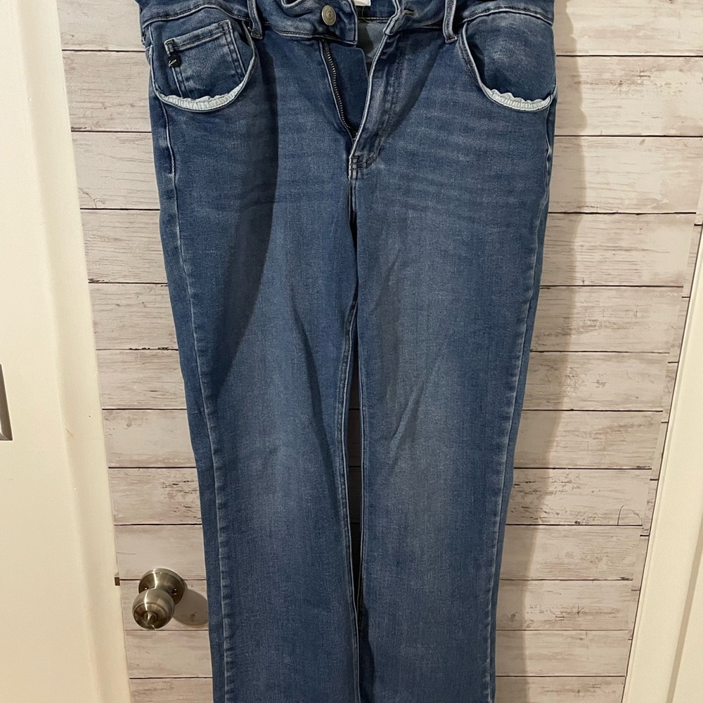 KanCan Women's Straight Leg Blue Jeans